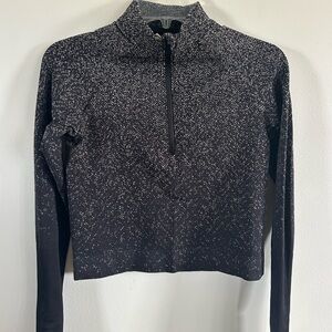 lululemon athletica Black and Tan Speckled Jacket 1/2 zip